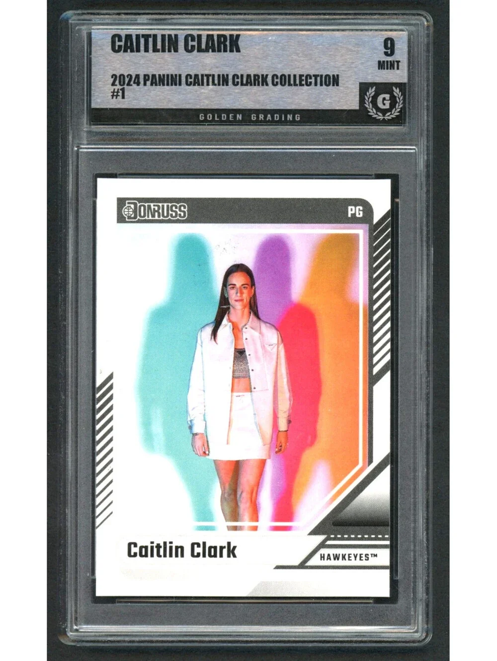2024 Panini Caitlin Clark Collection Donruss Caitlin Clark #1 (RC) Graded Mint 9